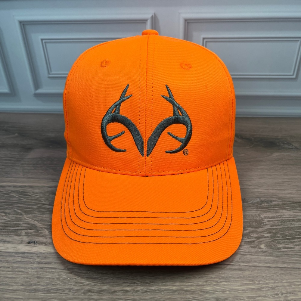 Realtree Hat Baseball Cap Mens OSFM Blaze Orange Hunting Safety Outdoor Cap